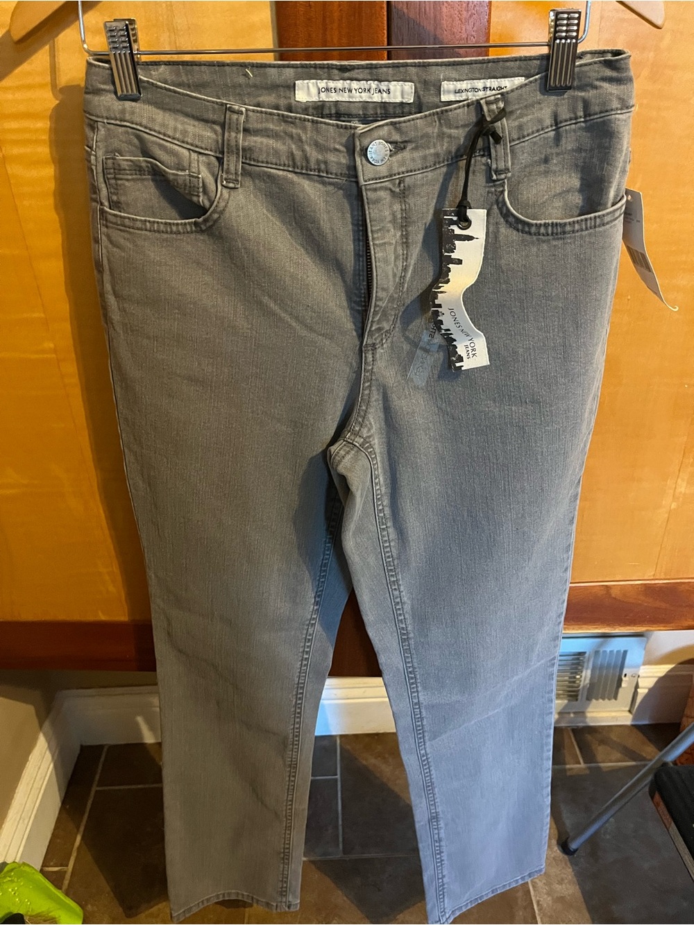 Jones New York Straight Leg Jeans - Gray
